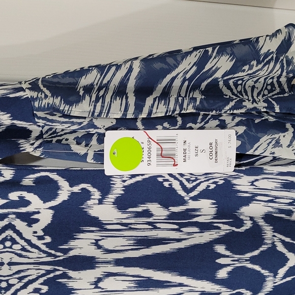 MSK | Denim & Ivory Ikat Patterned Midi - Small - Picture 5 of 7